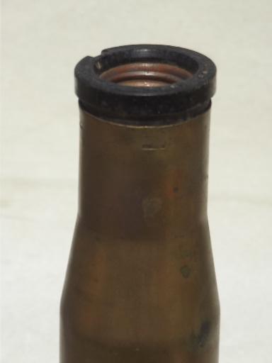 photo of vintage trench art lamp, WWII brass shell casings from artillery & rifles  #2