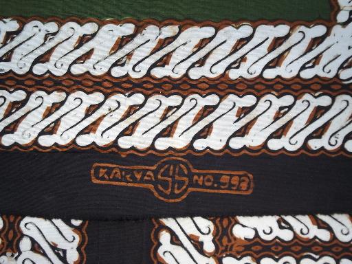 photo of vintage tribal ethnic print cotton fabric w/ black border, Karya - Africa? #3