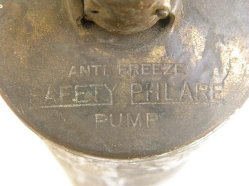 photo of vintage truck/bus/jeep brass fire extinguisher Reddy Safety Phlare, 1926 patent #4