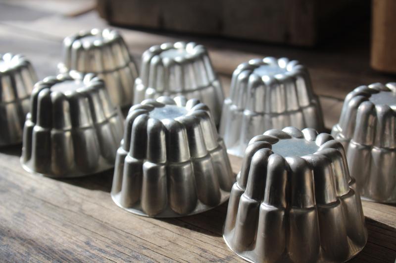 photo of vintage turks head shape jello molds or baking pans, individual cake tins #2