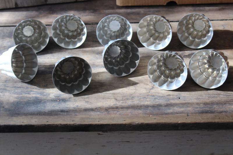 photo of vintage turks head shape jello molds or baking pans, individual cake tins #4