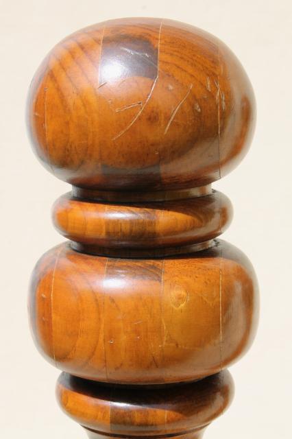 photo of vintage turned wood finials, hat stand baluster banister knob posts #8