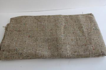 catalog photo of vintage tweed fabric wool / silk blend suiting tan & ivory w/ colored flecks
