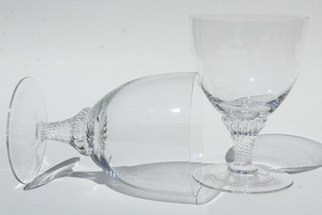 photo of vintage twist stem wine glasses, crystal clear glass goblets, Lisa pattern #5