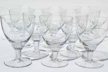 catalog photo of vintage twist stem wine glasses, crystal clear glass goblets, Lisa pattern