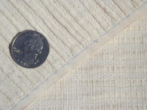 photo of vintage unbleached cotton fabric, heavy feed sack weight textured cotton #2