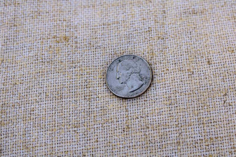 photo of vintage unbleached cotton fabric, rustic homespun type material w/ coarse weave #2