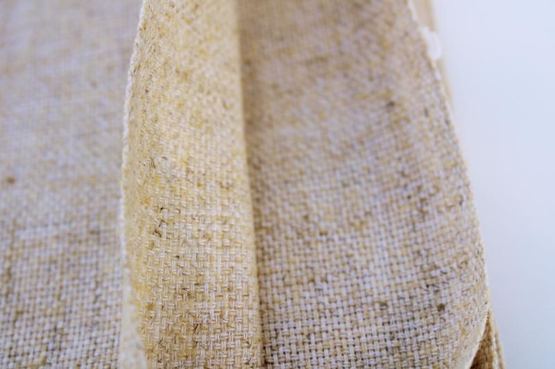 photo of vintage unbleached cotton fabric, rustic homespun type material w/ coarse weave #3