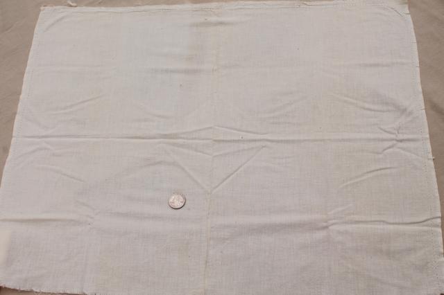 photo of vintage unbleached cotton fabric sugar sacks, primitive old feedsack fabric #5