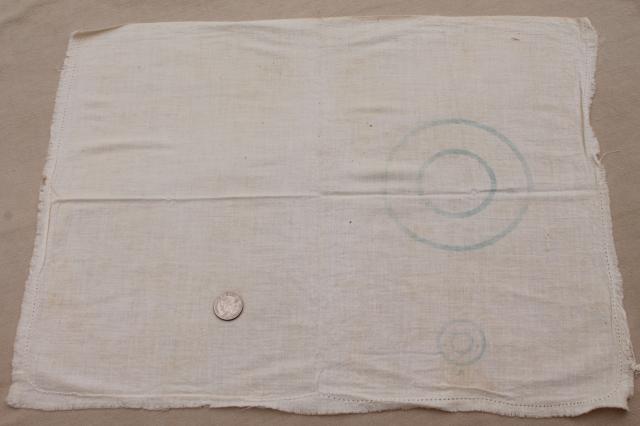 photo of vintage unbleached cotton fabric sugar sacks, primitive old feedsack fabric #8