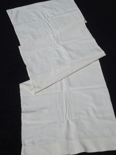 photo of vintage unbleached cotton feedsack fabric pillowcases for long pillows #2