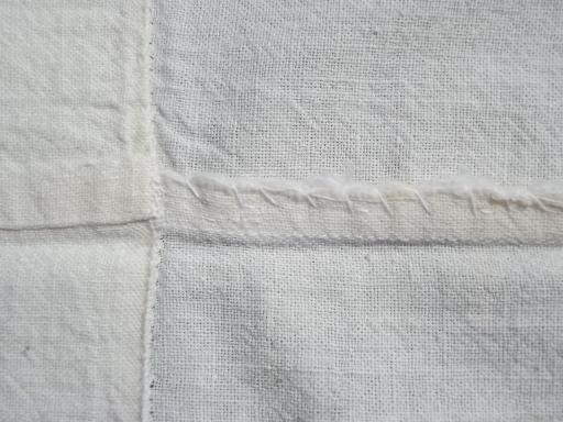 photo of vintage unbleached cotton feedsack fabric pillowcases for long pillows #3