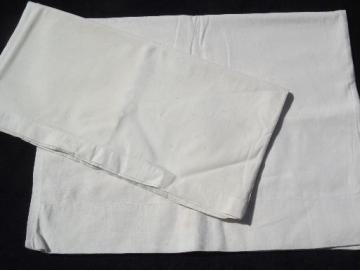 catalog photo of vintage unbleached cotton feedsack fabric pillowcases for long pillows