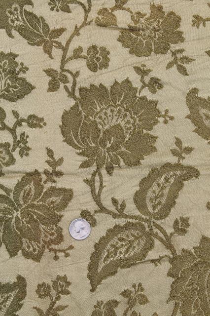 photo of vintage upholstery fabric remnants lot, decorator sewing fabrics lot for cushions etc. #6