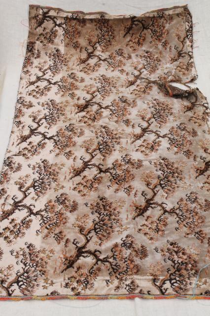 photo of vintage upholstery fabric remnants lot, decorator sewing fabrics lot for cushions etc. #15