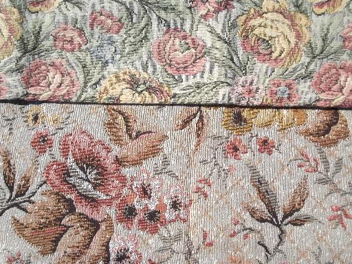 photo of vintage upholstery samples lot, florals acorns jacquard tapestry fabric #8