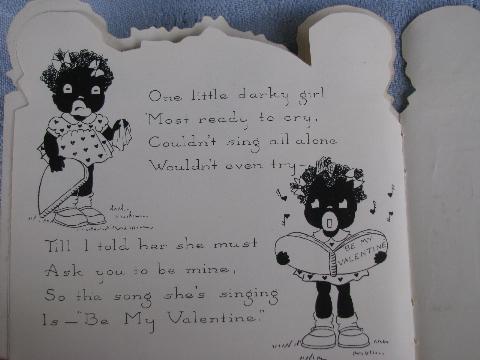 photo of vintage valentine card w/ little Black Sambo story, Black Americana #5
