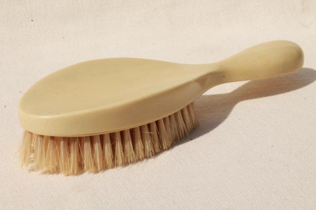 photo of vintage vanity hand mirrors, hair brushes & combs - antique french ivory celluloid #5