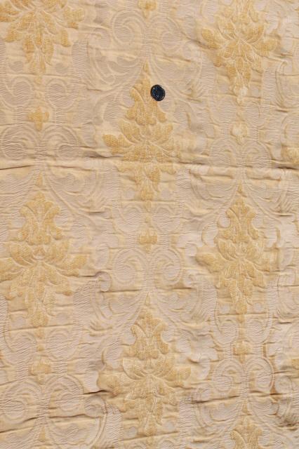 photo of vintage velvet brocade decorating / upholstery fabric, honey gold, amber yellow #2