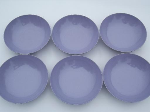 photo of vintage violet purple melmac, retro Royalon bowls, soup and small bowl set #2