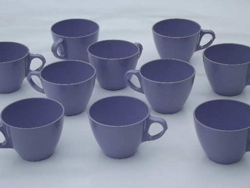 photo of vintage violet purple melmac, retro Royalon melamine plastic cups #1