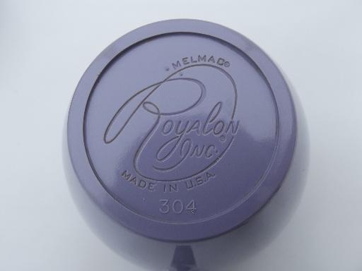 photo of vintage violet purple melmac, retro Royalon melamine plastic cups #5