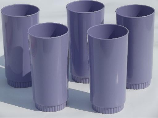 photo of vintage violet purple melmac, retro Royalon melamine plastic tumblers #1