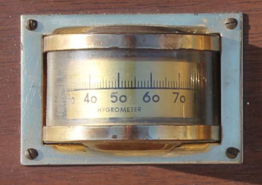 photo of vintage wall barometer weather station w/ brass instruments, West Germany  #5