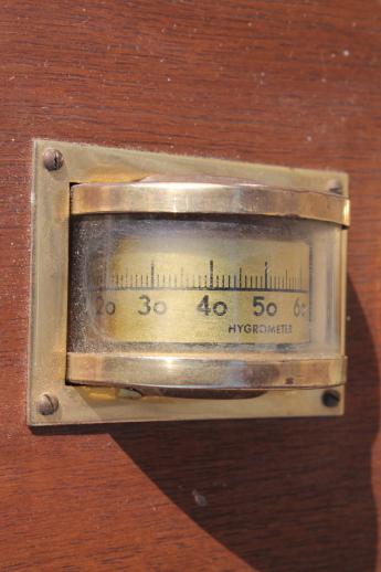 photo of vintage wall barometer weather station w/ brass instruments, West Germany  #6