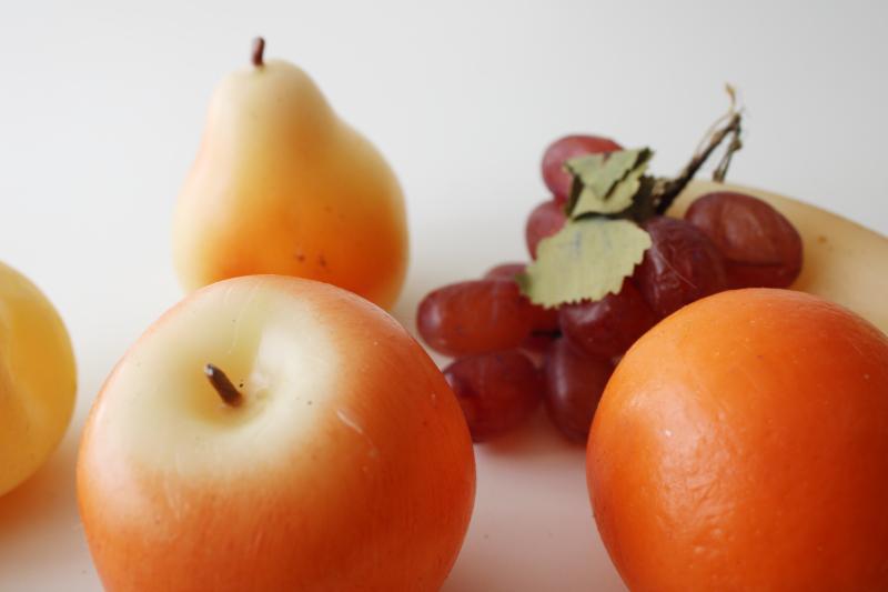 photo of vintage wax fruit life size centerpiece cloche display, Victorian steampunk kitsch #3