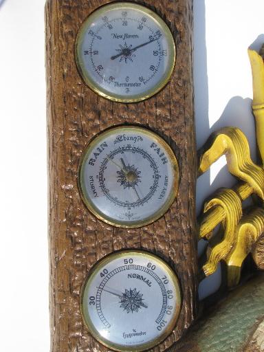 photo of vintage weather station w/ barometer, hygrometer etc. Burwood game birds #2