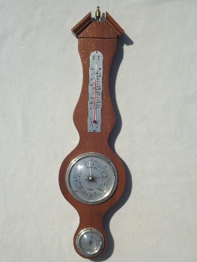 photo of vintage weather station, working barometer, themometer, hygrometer #1