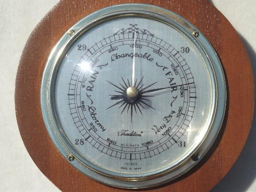 photo of vintage weather station, working barometer, themometer, hygrometer #2