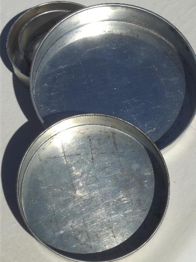 photo of vintage wedding cake pans in original box, round tier tiered pans set #5