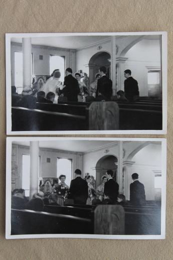 photo of vintage wedding party photos, real photo postcards early 1940s bride & groom #3