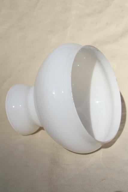 photo of vintage white cased glass lampshade, small shade for student lamp or desk light #5