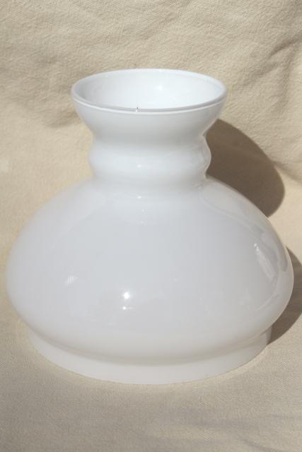 photo of vintage white cased glass lampshade, small shade for student lamp or desk light #6