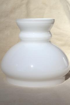 catalog photo of vintage white cased glass lampshade, small shade for student lamp or desk light