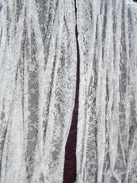 catalog photo of vintage white cotton lace curtains, pair long floor length flat panels