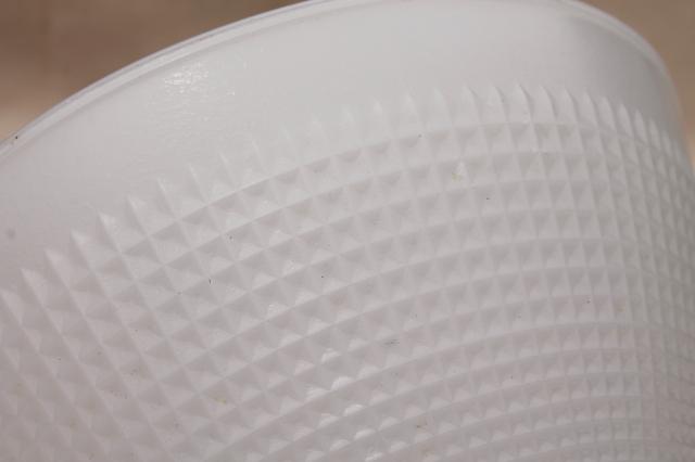 photo of vintage white glass diffuser shade, lamp shade reflector waffle milk glass #6