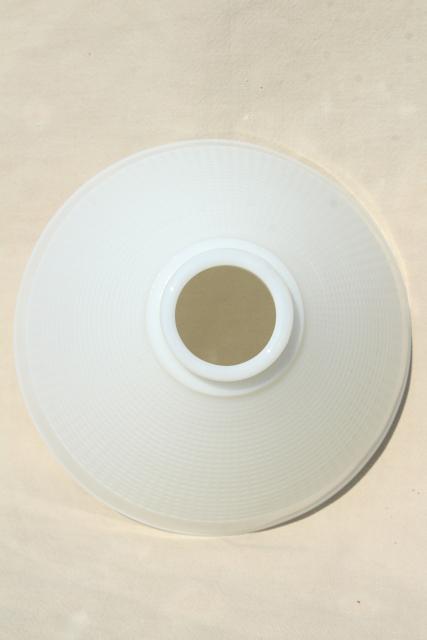 photo of vintage white glass diffuser shade, replacement lamp shade reflector waffle milk glass  #6