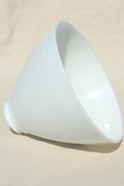 photo of vintage white glass diffuser shade, replacement lamp shade reflector waffle milk glass  #7