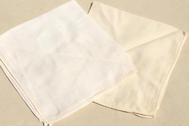 photo of vintage white hankies lot, fine cotton & linen lace edged handkerchiefs Madeira and Swiss embroidery #3