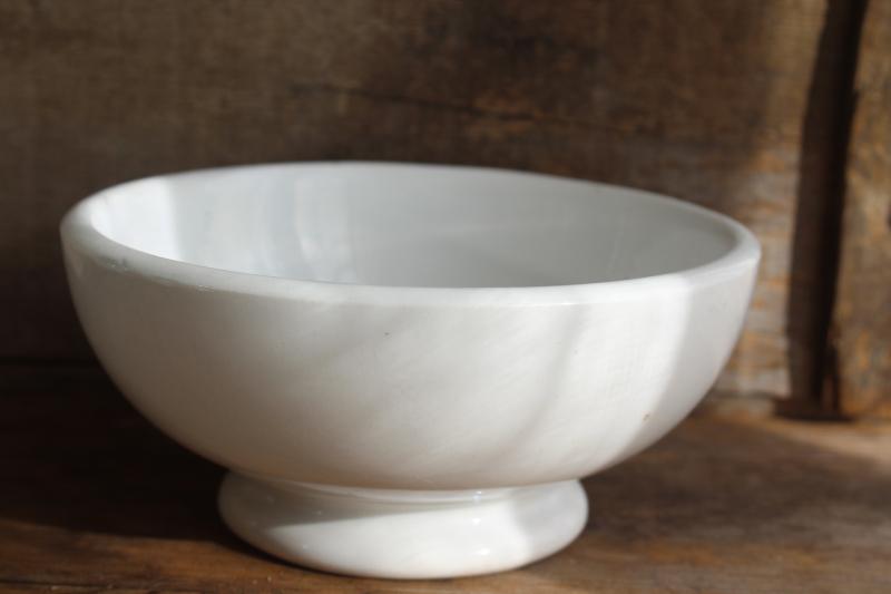 photo of vintage white ironstone china cranberry bowl, footed shape serving dish #1