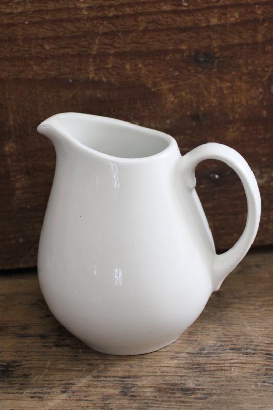 photo of vintage white ironstone china pitcher, milk jug or large creamer #1