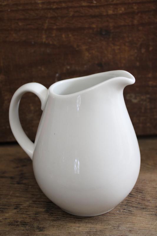 photo of vintage white ironstone china pitcher, milk jug or large creamer #4