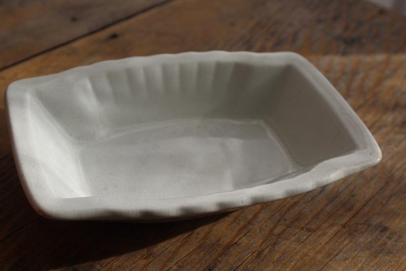 photo of vintage white ironstone china soap dish w/ fluted shape, Johnson Bros England #3