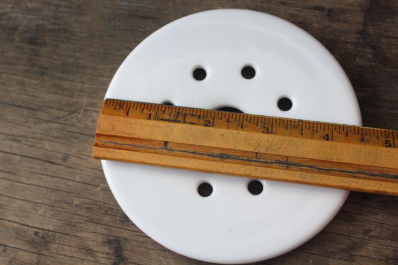 photo of vintage white ironstone china strainer, round drainer plate, butter or cheese dish insert #5