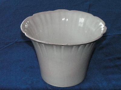 photo of vintage white jardiniere flower pot planter, Frankoma pottery #1