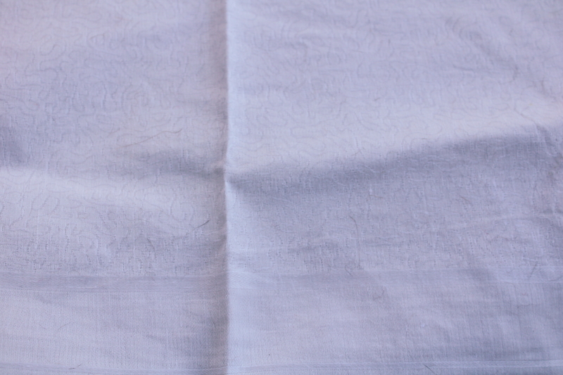 photo of vintage white linen damask tablecloth, formal dinner table size, pure flax linen fabric  #6